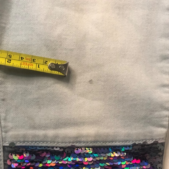 My Favorite Knit Denim Girls Jeans with knee sparkle design - Picture 7 of 12